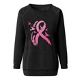 thumbnail image 4 of Ounisa Breast Cancer Awareness Sweatshirt for Women Breast Cancer Crew Neck Long Sleeve Shirt Pink Ribbon Graphic Sweatshirt, 4 of 6