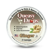 Three Lollies Queasy Drops - Ginger Flavor - Relief from Chemotherapy Nausea & Travel Sickness - Alleviates a Dry Mouth - Non-Drowsy - Natural Ingredients - 21 ct