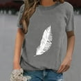 thumbnail image 2 of Gibobby Playera de Manga Corta con Cuello Redondo Mujeres Tunic Travel(Gris,XL), 2 of 5
