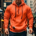 thumbnail image 5 of Men’s Hoodie Half-Zip Pullover With Multiple Zippered Pockets Adjustable Drawstring Hood and Utility Arm Pocket Sweatshirt,Size S-3XL, 5 of 5