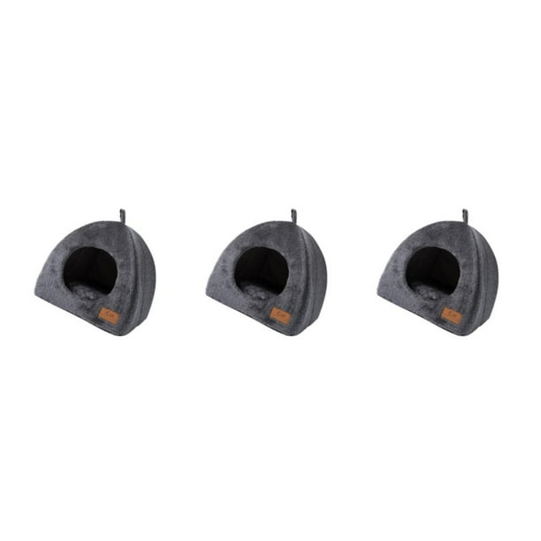 Greeniant Acogedora y cómoda cama portátil para conejos, cachorros y gatitos, suministros para mascotas, cojín gris oscuro M Type1 NO1