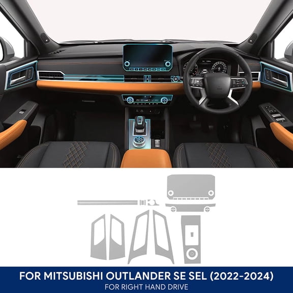 For MITSUBISHI OUTLANDER SE SEL 2022-2024 Pre cutting car Interior paint protection film console Scratch transparent TPU film