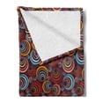 thumbnail image 2 of Abstract Soft Flannel Fleece Throw Blanket, Circular Spiral Oval Geometric Round with Swirls Retro Graphic, Cozy Plush for Indoor and Outdoor Use, 50" x 60", Multicolor, by Ambesonne, 2 of 5