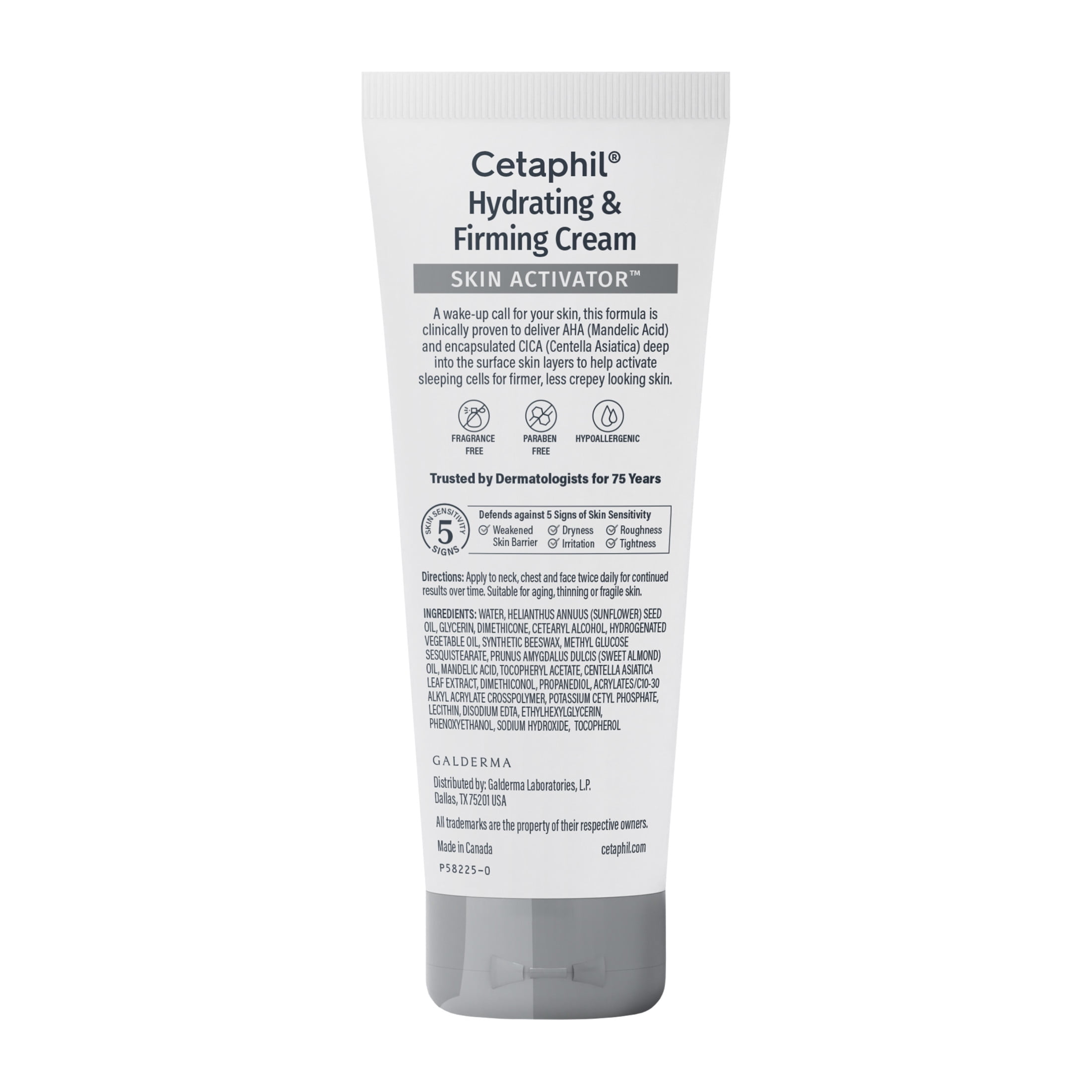 CETAPHIL Skin Activator Hydrating & Firming Cream for Face, Neck & Chest, Mandelic Acid (AHA) and Centella Asiatica (CICA) Cream, Hydrates and Firms Aging Skin, Anti-Aging Skin Care​, 3.4 oz