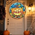 thumbnail image 2 of Halloween Diamond Art Kits For Adults Clearance, DIY Pearl Diamond Art, Hanging Ornament For Halloween Front Door Decor, DIY Fall Home Decor Wall Art, Halloween DIY Gift (Sky Blue), 2 of 7