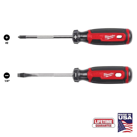 Milwaukee Tool 2PC Cushion Grip Screwdriver Set (USA)