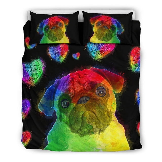 Juego de cama Love Pug Para los amantes de los carlinos