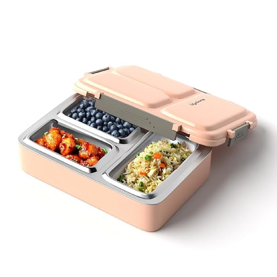 Lifelong Stainless Steel 3 Compartments Bento Lunch Box (700 ml)