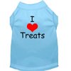 Pet Dog Cat Shirt Screen Printed, "I Love Treats"