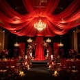 thumbnail image 6 of Wedding Chiffon Curtain Sheer Fabric Arch Drapes 2 Panels 78.74in for Ceremony,Red, 6 of 6