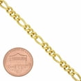 thumbnail image 2 of 4.6mm 14k Yellow Gold Plated Flat Figaro Chain Bracelet, 8 inches + Gift Box, 2 of 7