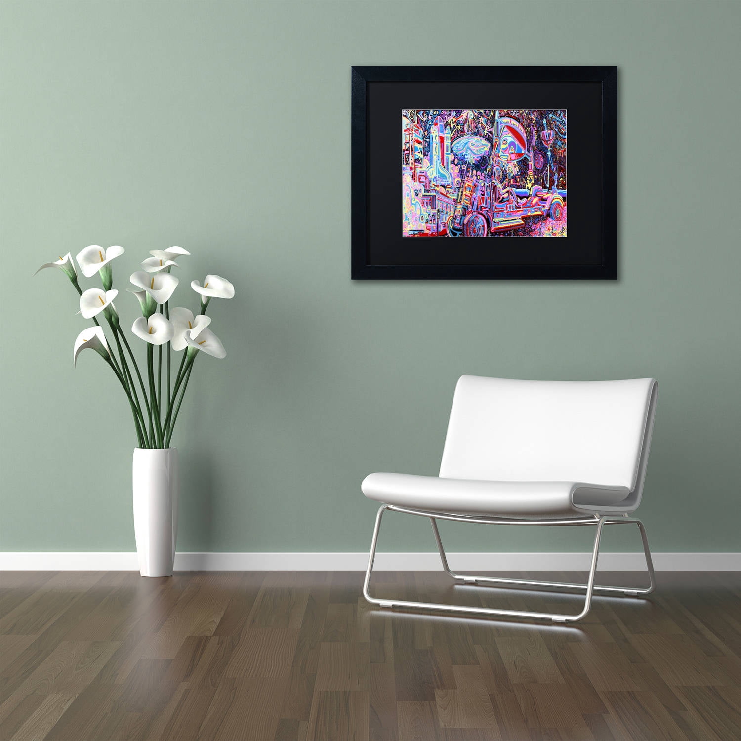 Trademark Fine Art "Moon Buggy" Canvas Art by Josh Byer, Black Matte, Black Frame
