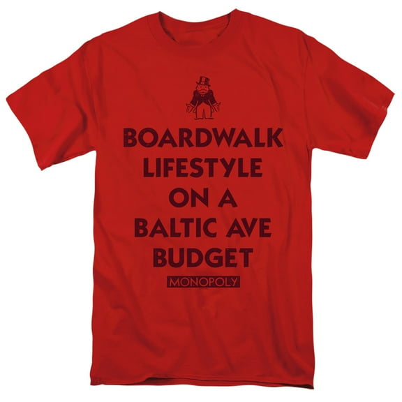 Monopoly Lifestyle Vs Budget S/S Adult 18/1 T-Shirt Red