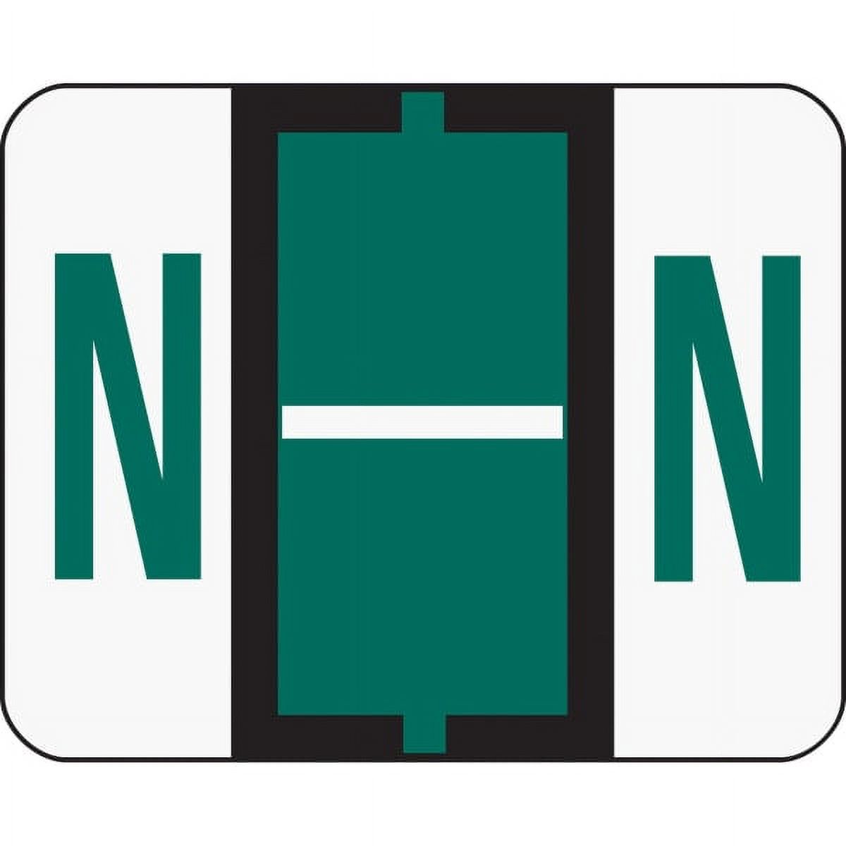 Smead 67084 A-Z Color-Coded Bar-Style End Tab Labels, Letter N, Dark Green, 500/Roll - image 3 of 3