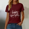 thumbnail image 6 of felwors Happy New Year Shirt for Women 2026 New Years Eve T-Shirt Countdown Fireworks Holiday Party Tops(Wine, L), 6 of 8