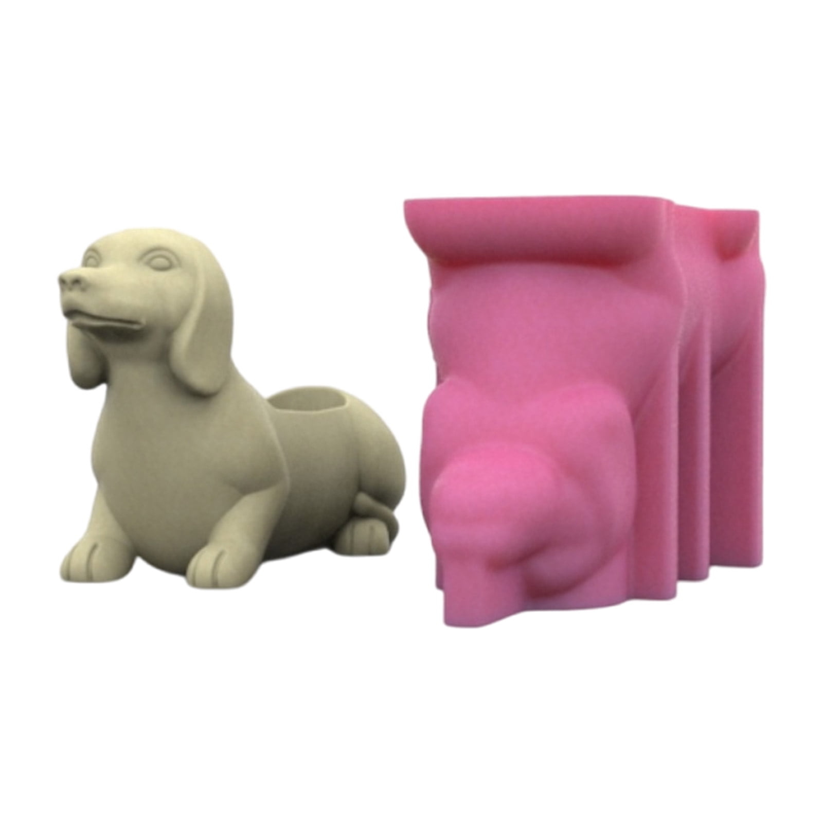 Planter Moulds Vase Molds Dachshund Dog Shape Flowerpot Molds Epoxy Resin Mold Pen Storage Holder Molds