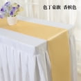 thumbnail image 1 of Xiao Hua 1 pieza de bandera de mesa Ding de seda de color sólido con borde de bloqueo de alta densidad, mantel amarillo para boda, decoración, bandera de mesa simple 30 * 275 cm, 1 of 5