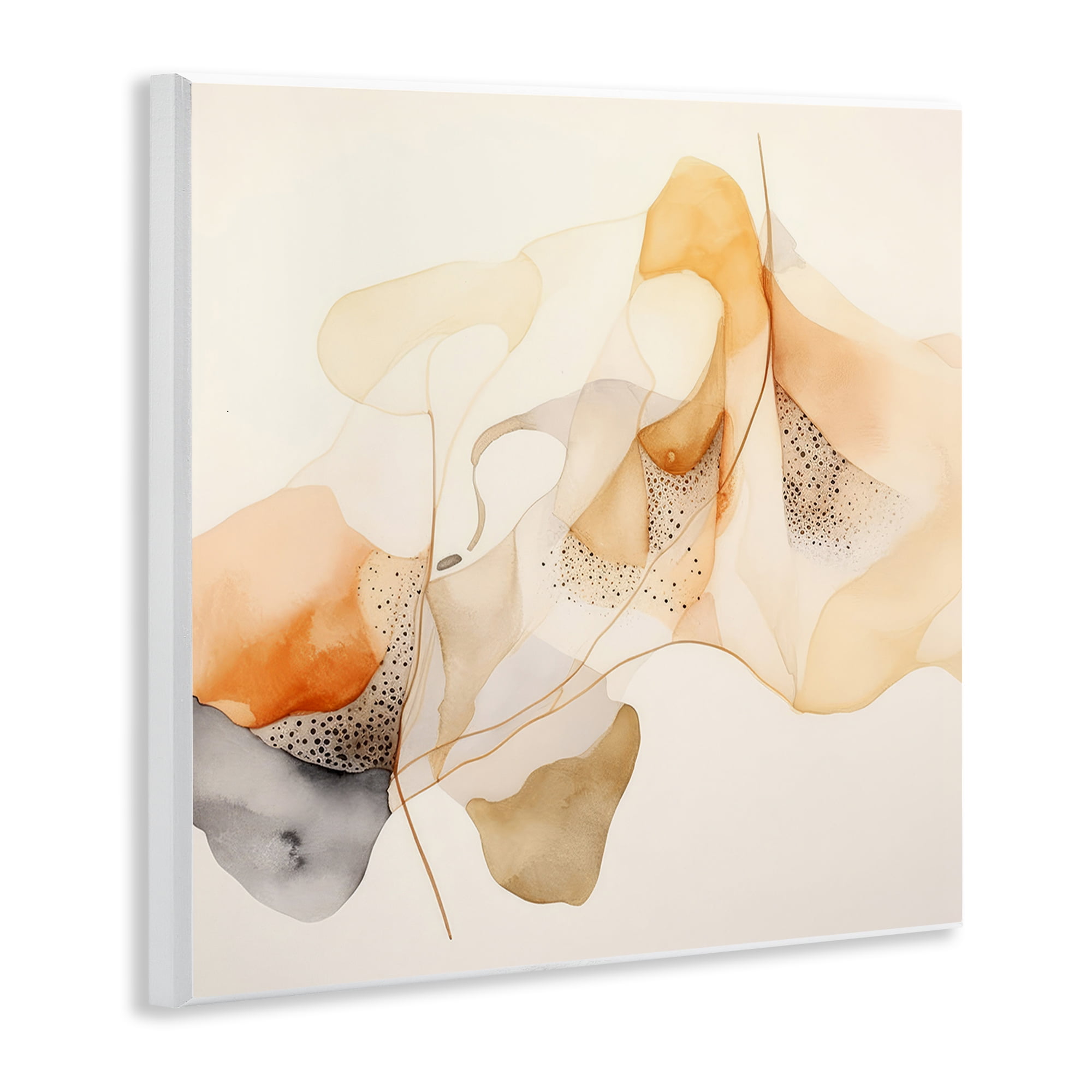 Stupell Industries Blush Fluid Abstraction Abstract Painting Unframed Art Print Wall Art, 12 x 12