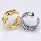 thumbnail image 3 of Anillo abierto de acero inoxidable con estilo geométrico que no se desvanece, anillo de acero de titanio, anillo para amantes de las mujeres, anillo de joyería de nicho, 3 of 5