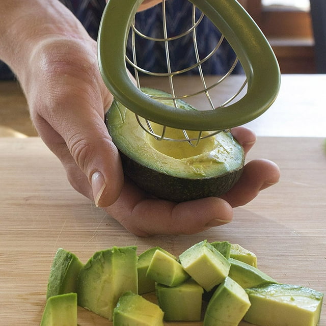 Herramienta de cocina de acero inoxidable para cortar frutas en rodajas perfectas Cortador y separador de aguacate sin esfuerzo