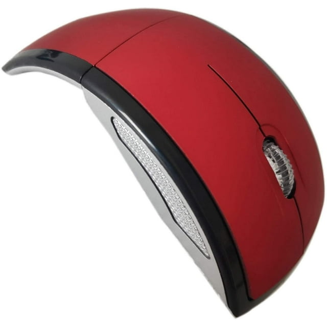 Souris de Jeu Sans Fil 2,4G Pliable en Forme d'Arc Accessoire pour Ordinateur Portable Pièce Rouge
