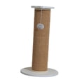 thumbnail image 3 of Cats Scratch Post with Interactive Ball Toy Vertical Scratcher Cat Climbing Pole White Brown 43x26cm, 3 of 9