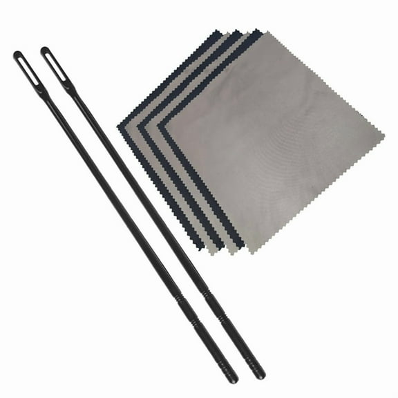 Flute Cleaning Rod 6Pcs Cleaning Cloth Flute Cleaning Supplies Dust Wood Wind Flute Cleaning Kit Black Gray