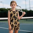 thumbnail image 5 of chaqlin Leopard Skin Girls Summer 2 Piece Outfits Round Neck Sleeveless Tank Top with Flare Pants Sets Sport Workout Short Set Toddler to Big Kid (5T-14Y), 5 of 7