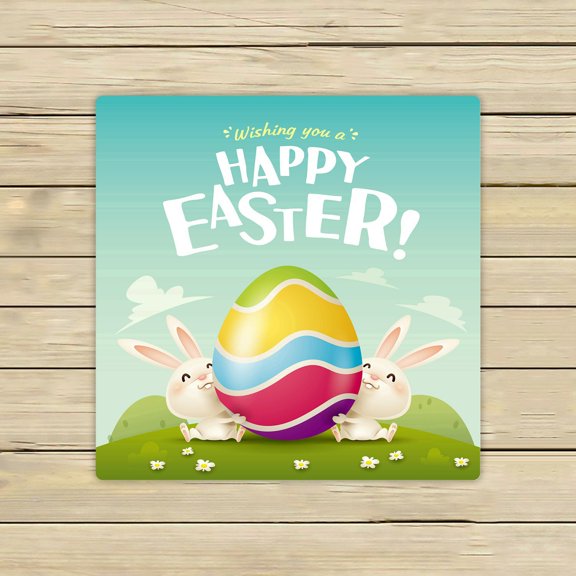 ECZJNT Happy Easter bunnies egg field Beach Bath Towels Shower Towel For Home Outdoor Travel 13x13 Inch