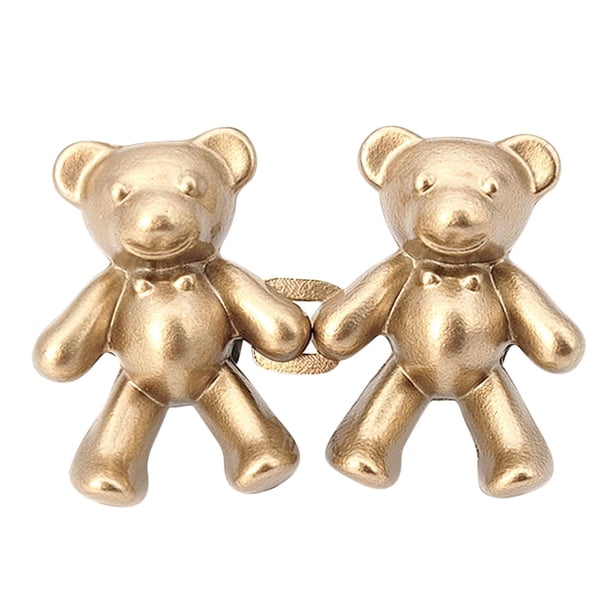 Cute Bear No-Sew Waist Button, Jean Buttons Pins For Loose Jeans Waist Button, No Sewing Required, Waist Tighten Metal Waist Button Pin For Jeans