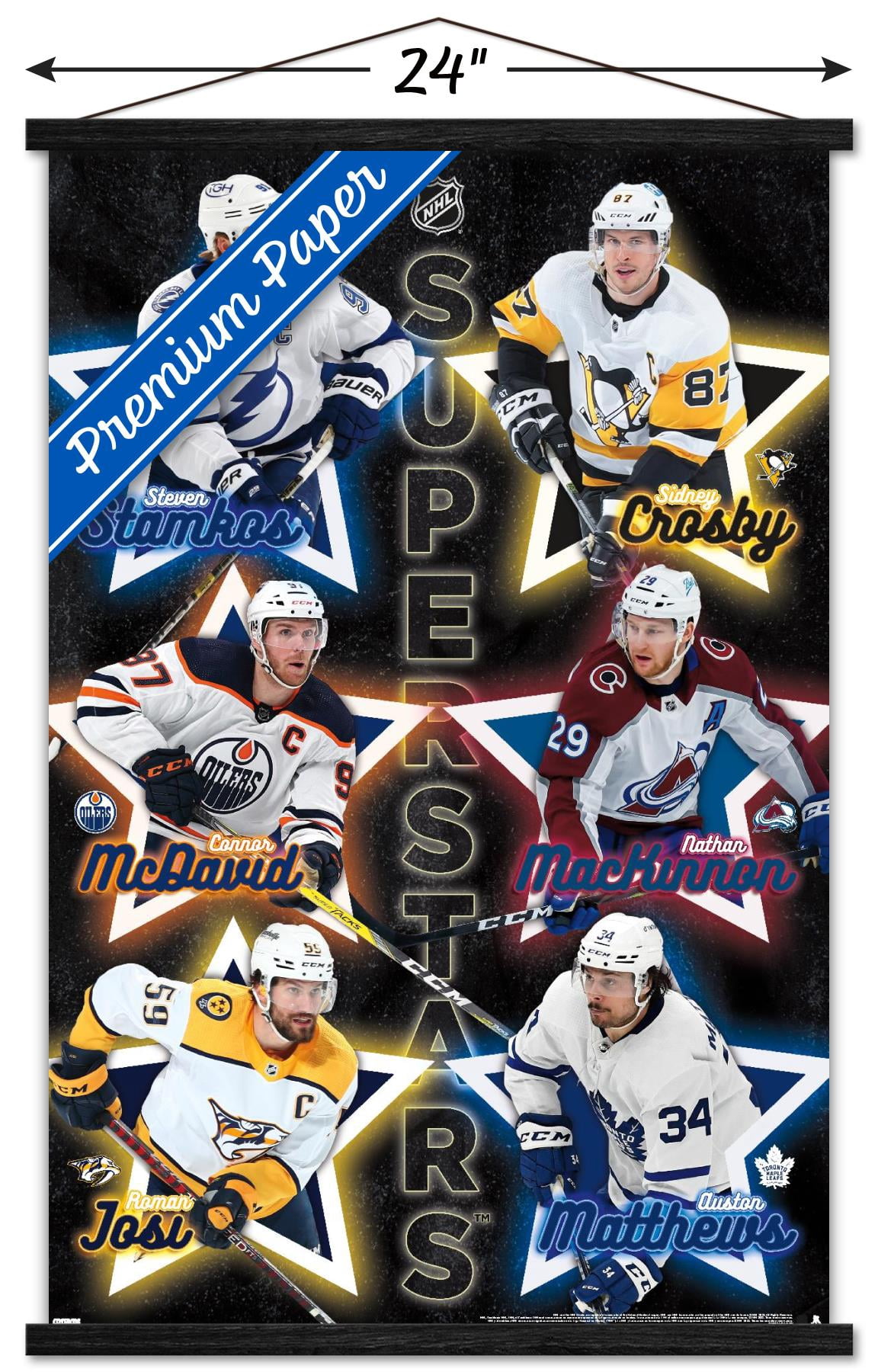 NHL League - Superstars 22 Wall Poster with Magnetic Frame, 22.375" x 34"