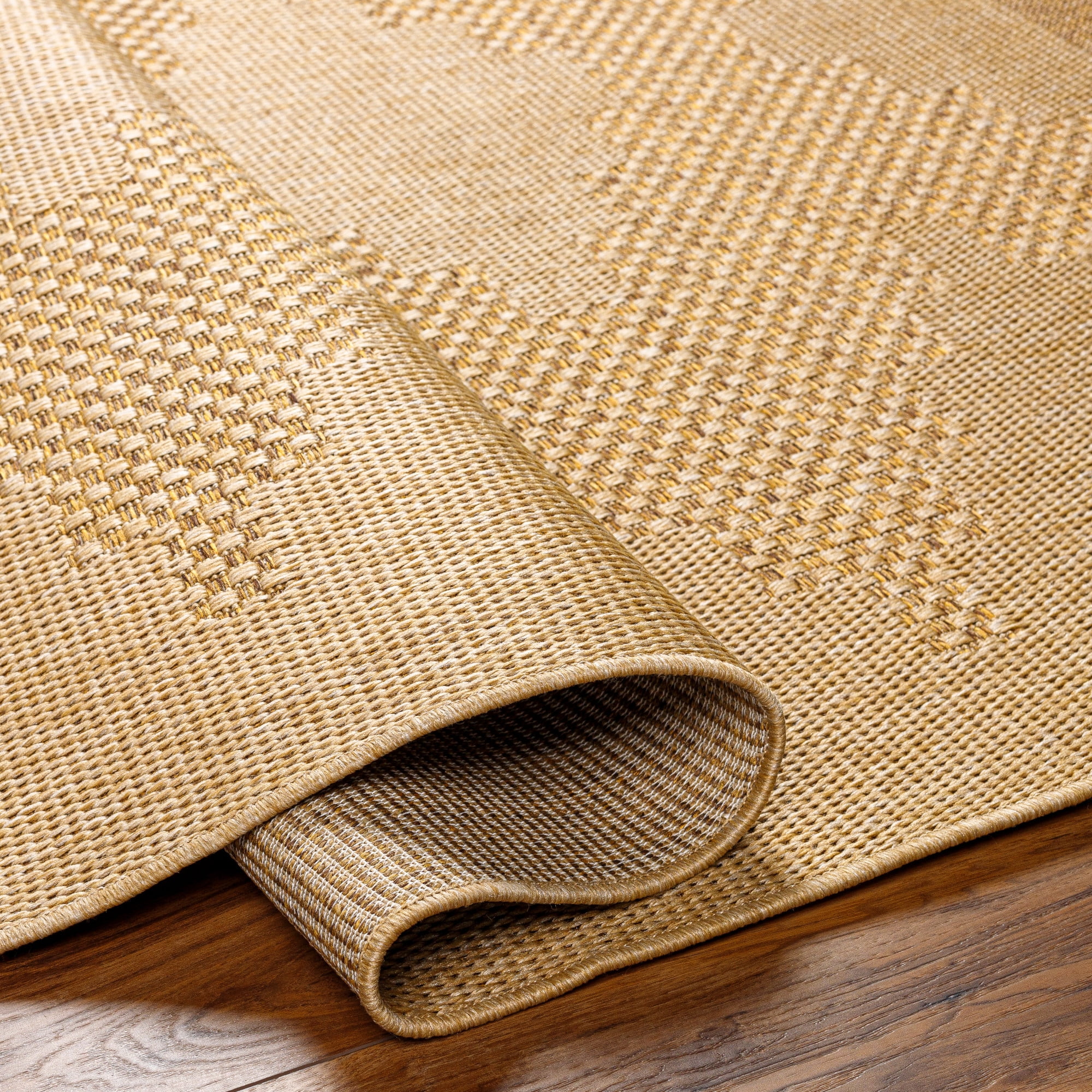 Livabliss Pismo Beach Modern Indoor/Outdoor Area Rug,7'10" Round,Tan