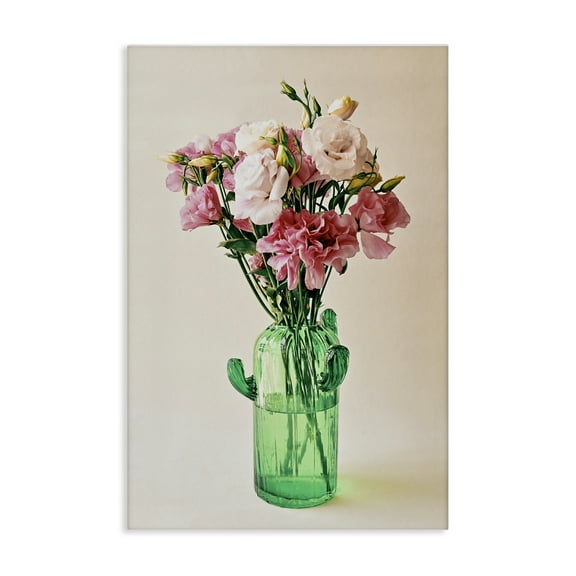 Stupell Industries Flowers in Cactus Vase Plants & Flowers Photography Wrapped Canvas Art Print Wall Art, 16 x 24