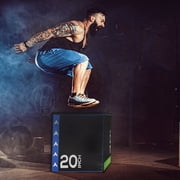 BalanceFrom Foam Plyometric Jump Box with 20”, 24”, and 30” Heights, 60 lbs, Multicolored