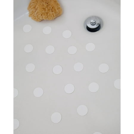 Non-Slip Bathtub & Shower Stickers - White, 1.5 Inch Discs, 28
