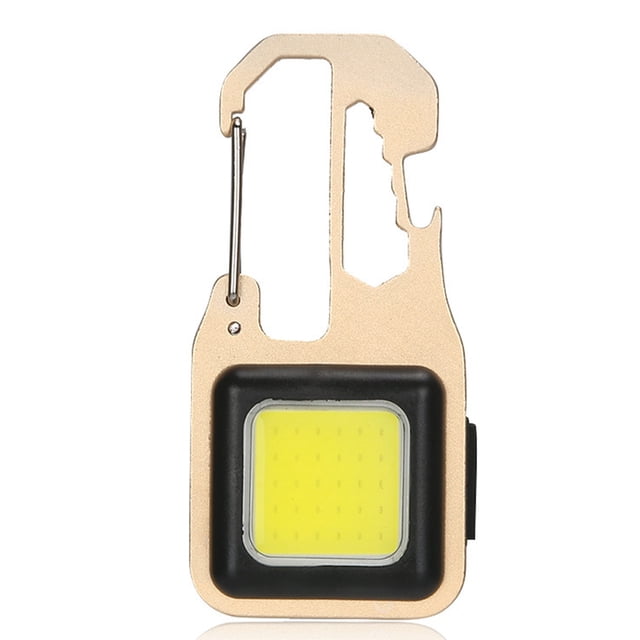 Billuyoard Mini linterna LED de alto lúmenes, llavero de emergencia, abrebotellas de bolsillo, luz de trabajo ajustable, Camping, escalada Iluminación y accesorios Oro Billuyoard HA074452-02