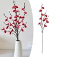 thumbnail image 2 of Artificial Plum Blossom Branch 21 Inch, Single Stem White Flower for Floor Vase, Spring Festival Home Decor, Faux Floral Arrangement, 1 Plum Blossom, 2 of 9