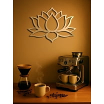 Large Modern Lotus Metal Wall Art - Gorgeous Living Room Decor to Charm Guests