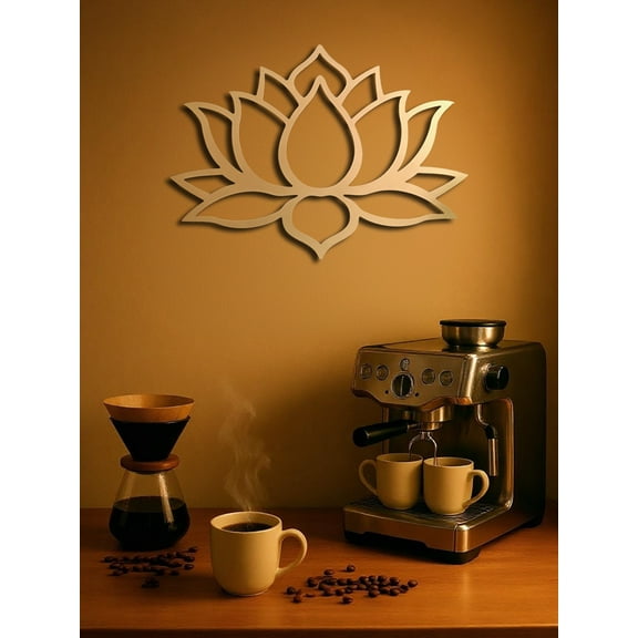 Large Modern Lotus Metal Wall Art - Gorgeous Living Room Decor to Charm Guests