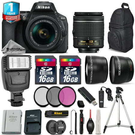 Nikon D5600 DSLR Camera + 18-55mm VR + Flash + Extra Battery + 1yr