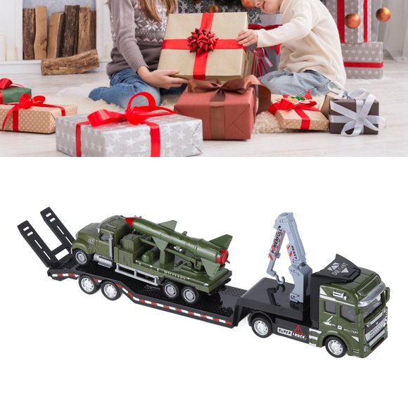 Trailer Car Toy, 1:50 Tow Truck Toy Pull Back Imagination Patience Development High Simulation  For Home For Children