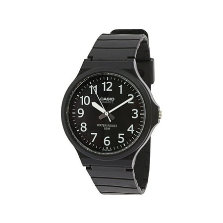 - Men's Easy To Read MW240-1BV Black Resin Japanese Quartz Fashion Watch