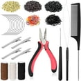 thumbnail image 1 of Kit de herramientas para extensiones de cabello GrennMauler con 600 microanillos, 1 of 7