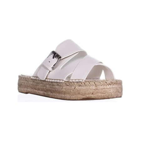 Womens Marc Fisher Ventia Strappy Flats, Ivory Leather
