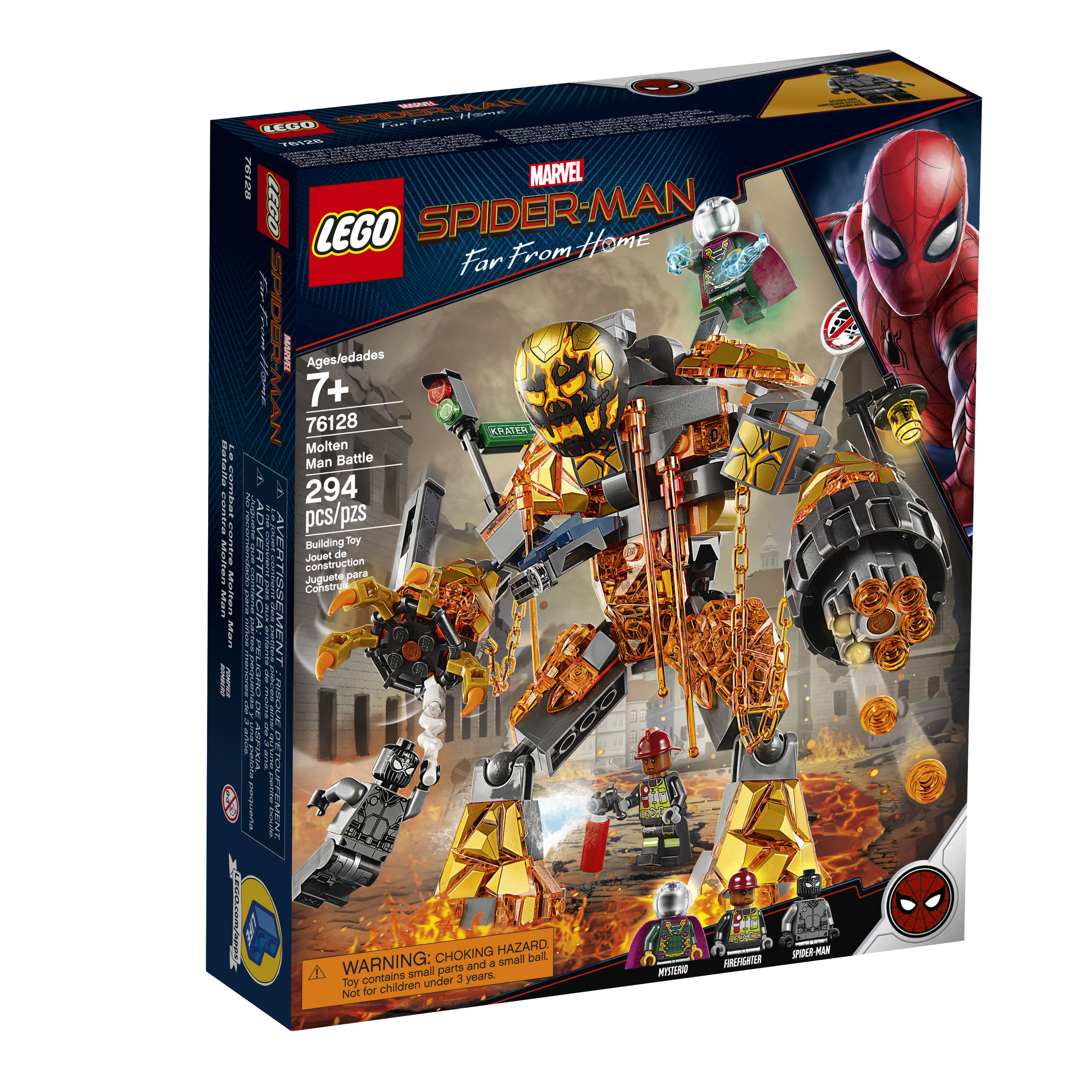 pyramide springe medarbejder LEGO Marvel Spider-Man Far From Home: Molten Man Battle 76128 Superhero  Building Toy for Kids (294 pieces) - Walmart.com