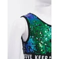 thumbnail image 5 of iEFiEL Girls Sparkly Sequins Ballet Dance Outfit Gymnastics Crop Top with Shorts Set Dancewear for Jazz Hip Hop Dance Green 10, 5 of 7
