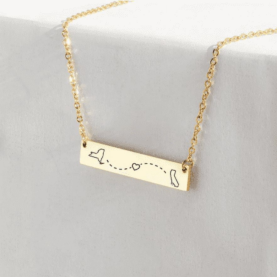 State Relationship Necklace Gift for Best Friend - Long Distance Necklace Personalized - Custom State Necklace - Birthday Gifts for Her