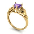 thumbnail image 2 of 1.06 ct Heart Cut Simulated Alexandrite Claddagh 18K Yellow Gold Womens Engagement Ring, 2 of 5