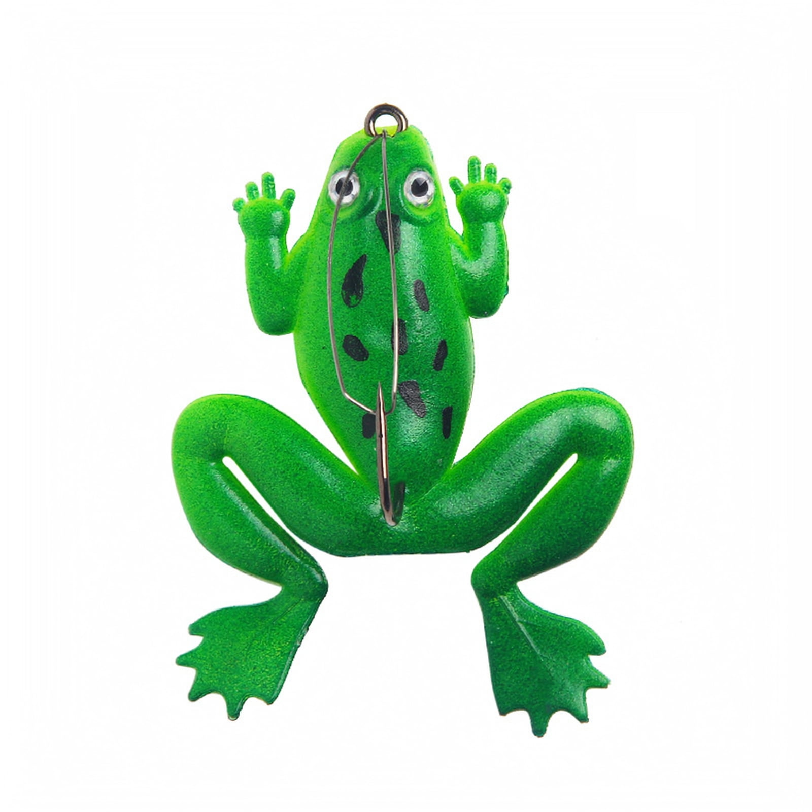 Topwater Frog Lure Soft Fishing Bait Single Hook Weedless Hollow Body Frog Bait Bass Snakehead Fishing Tackle Accessory Gear