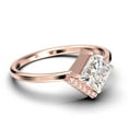 thumbnail image 2 of Boho & hippie 1.50 Carat Princess Cut Diamond Moissanite Dainty Engagement Ring, Classic Wedding Ring in 925 Sterling Silver With 18k Rose Gold Plating, Gift For Her, Promise Ring, Anniversary Ring, 2 of 3